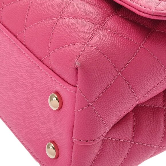 Authentic CHANEL Lambskin Quilted XS Mini Top Handle Rectangular Flap Bag Pink - Picture 11 of 11